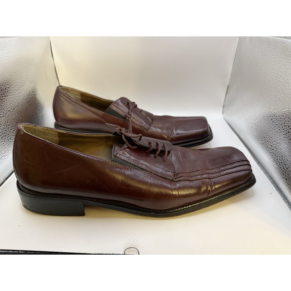 Stacy Adams Men's Brown Leather Dress Shoes Size‎ 10.5M Square Toe Lace Up